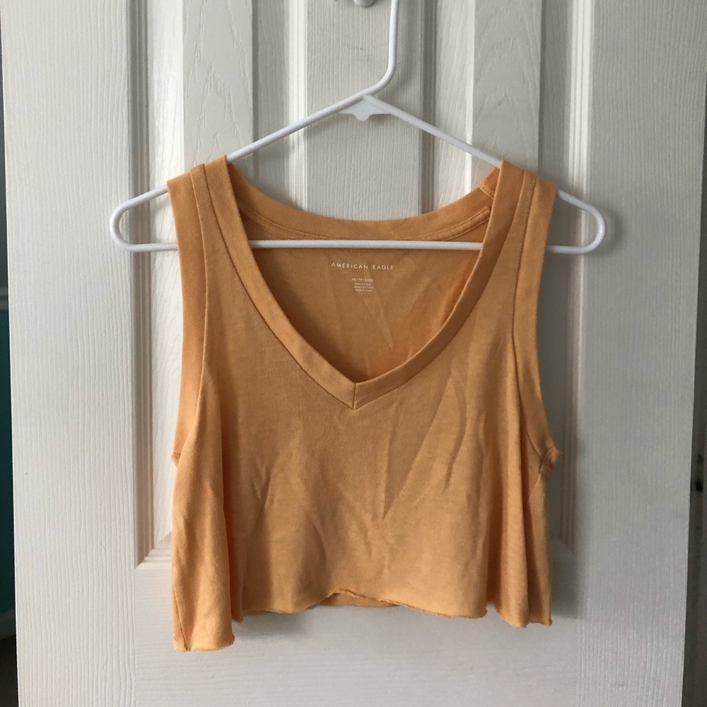 AE Yellow Deep V-Neck Crop Top
